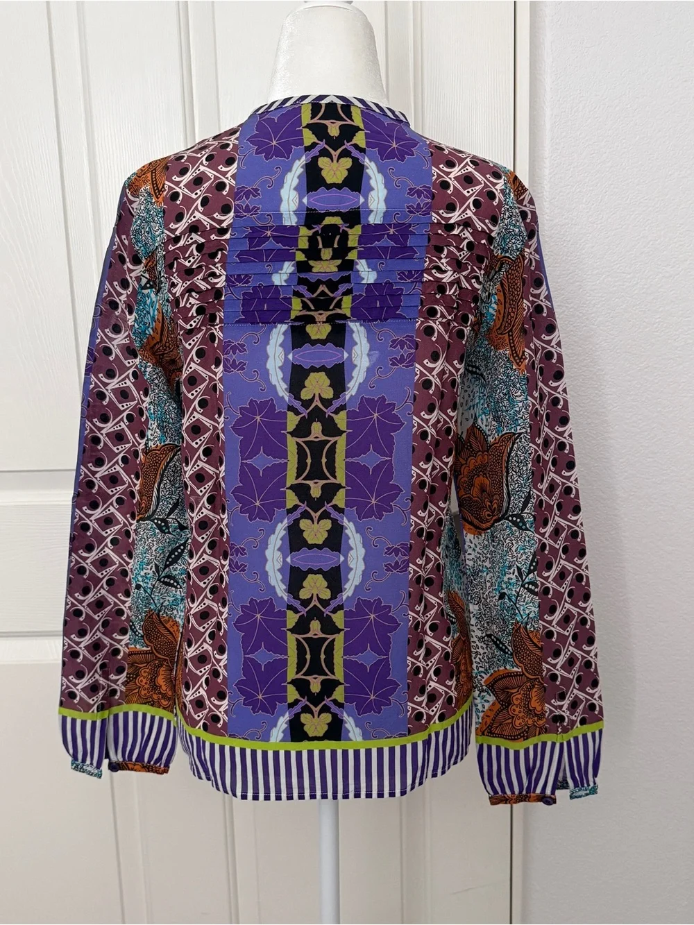 Etro Purple Multicolor Printed Long Sleeve Blouse - Picture 5 of 9